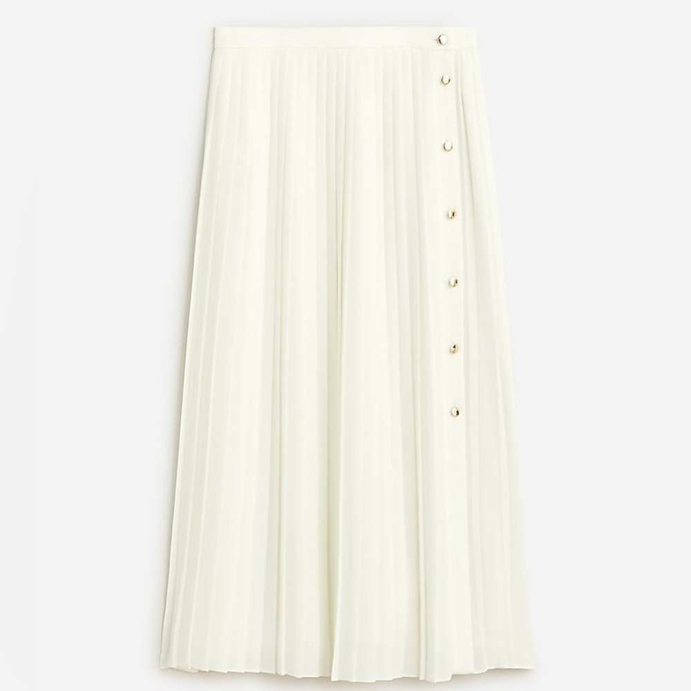 J.Crew Ivory Pleated Skirt